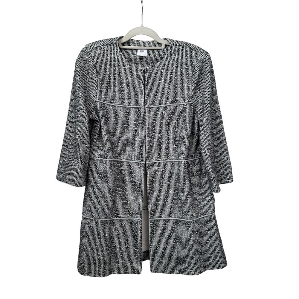CAbi The Times Long Coat Jacket 3/4 sleeves Women’s Blazer Small Gray 5299